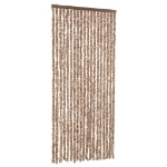 Tenda Antimosche Beige e Marrone Scuro 56x200 cm in Ciniglia