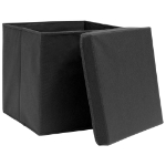 Contenitori con Coperchi 10 pz 28x28x28 cm Nero