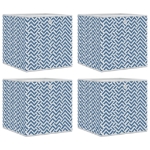 Scatole Portaoggetti 4 pz Blu 32x32x32 cm Tessuto non Tessuto