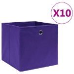 Contenitori 10 pz in Tessuto non Tessuto 28x28x28 cm Viola