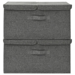 Scatole Portaoggetti 2pz in Tessuto 50x30x25 cm Antracite