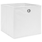 Contenitori 4 pz in Tessuto non Tessuto 28x28x28 cm Bianco
