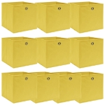 Scatole Portaoggetti 10pz Gialle 32x32x32 cm Tessuto