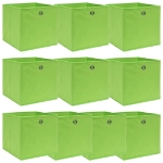 Scatole Portaoggetti 10pz Verdi 32x32x32 cm Tessuto