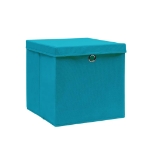 Contenitori con Coperchi 4 pz 28x28x28 cm Azzurro