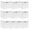 Scatole con Coperchi 10pz Bianche 32x32x32 cm Tessuto