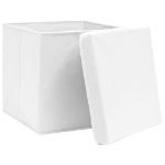Scatole con Coperchi 10pz Bianche 32x32x32 cm Tessuto