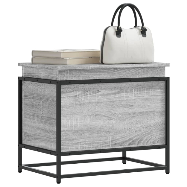 Contenitore con Coperchio Grigio Sonoma 60x40x51,5cm Truciolato