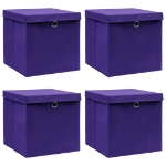 Contenitori con Coperchi 4 pz 28x28x28 cm Viola