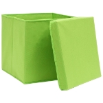 Scatole Portaoggetti con Coperchi 10pz Verdi 32x32x32cm Tessuto