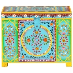 Baule Dipinto a Mano 50x40x40 cm in Legno Massello di Mango