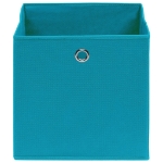 Contenitori 4 pz in Tessuto non Tessuto 28x28x28 cm Azzurro
