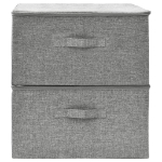 Scatole Portaoggetti 2pz in Tessuto 43x34x23 cm Grigio