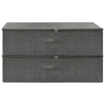 Scatole Portaoggetti 2pz in Tessuto 70x40x18 cm Antracite