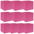 Scatole Portaoggetti 10 pz Rosa 32x32x32 cm Tessuto