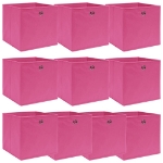 Scatole Portaoggetti 10 pz Rosa 32x32x32 cm Tessuto