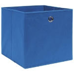 Scatole Portaoggetti con Coperchi 10pz Blu 32x32x32 cm Tessuto