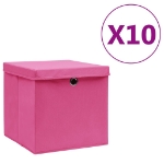 Contenitori con Coperchi 10 pz 28x28x28 cm Rosa