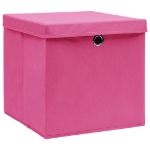 Contenitori con Coperchi 10 pz 28x28x28 cm Rosa
