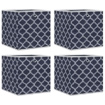 Scatole Portaoggetti 4 pz Blu 32x32x32 cm Tessuto non Tessuto