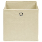 Contenitori 4 pz in Tessuto non Tessuto 28x28x28 cm Crema