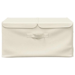 Scatole Portaoggetti 2pz in Tessuto 50x30x25 cm Crema