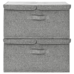 Scatole Portaoggetti 2pz in Tessuto 50x30x25 cm Grigio