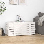 Contenitore Portaoggetti Bianco 91x40,5x42 cm Massello di Pino