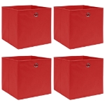 Scatole Portaoggetti 4pz Rosse 32x32x32 cm Tessuto