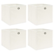 Scatole Portaoggetti 4pz Bianche 32x32x32 cm Tessuto