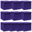 Scatole Portaoggetti con Coperchi 10pz Viola 32x32x32cm Tessuto