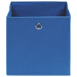 Scatole Portaoggetti con Coperchi 4 pz Blu 32x32x32 cm Tessuto