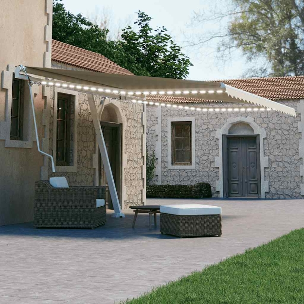 Tenda Automatica con Sensore Vento e LED 400x300 cm Crema