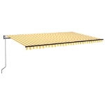 Tenda Automatica Sensore Vento e LED 500x300 cm Gialla Bianca