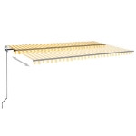 Tenda Automatica Sensore Vento e LED 500x300 cm Gialla Bianca