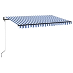Tenda Automatica con Sensore Vento e LED 400x350 cm Blu Bianca