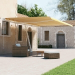 Tenda da Sole Autoportante Automatica 600x300 cm Gialla Bianca
