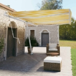 Tenda da Sole Autoportante Automatica 600x350 cm Gialla Bianca