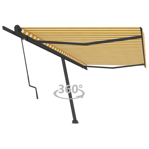 Tenda da Sole Autoportante Automatica 500x350 cm Gialla Bianca