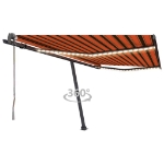 Tenda Automatica Sensore Vento e LED 400x350 cm Arancio Marrone