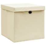 Contenitori con Coperchi 4 pz 28x28x28 cm Crema