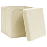 Contenitori con Coperchi 4 pz 28x28x28 cm Crema
