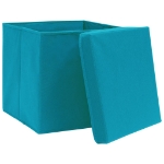 Contenitori con Coperchi 10 pz 28x28x28 cm Azzurro