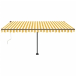 Tenda Automatica Sensore Vento e LED 450x300 cm Gialla Bianca