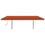 Tenda Retrattile Manuale con Pali 6x3,5 m Arancione e Marrone