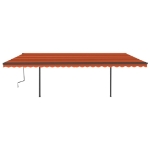 Tenda Sole Retrattile Manuale con Pali 6x3 m Arancione Marrone