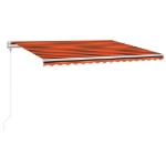Tenda Automatica Sensore Vento e LED 400x300 cm Arancio Marrone