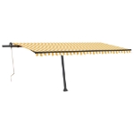 Tenda Automatica Sensore Vento e LED 500x350 cm Gialla Bianca