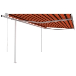 Tenda Sole Retrattile Automatica e Pali 4x3,5 m Arancio Marrone