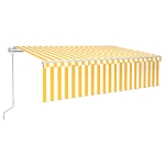 Tenda Retrattile Automatica con Parasole 6x3m Gialla Bianca